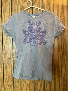 Rev Theory Grey/Purple Band T-Shirt Women's Size XL *Gently Worn*